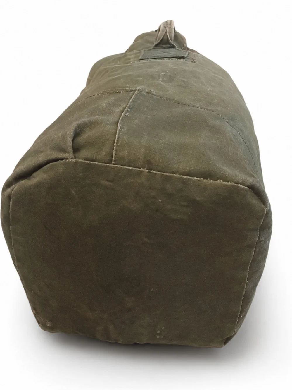 Vintage olive green canvas duffle bag